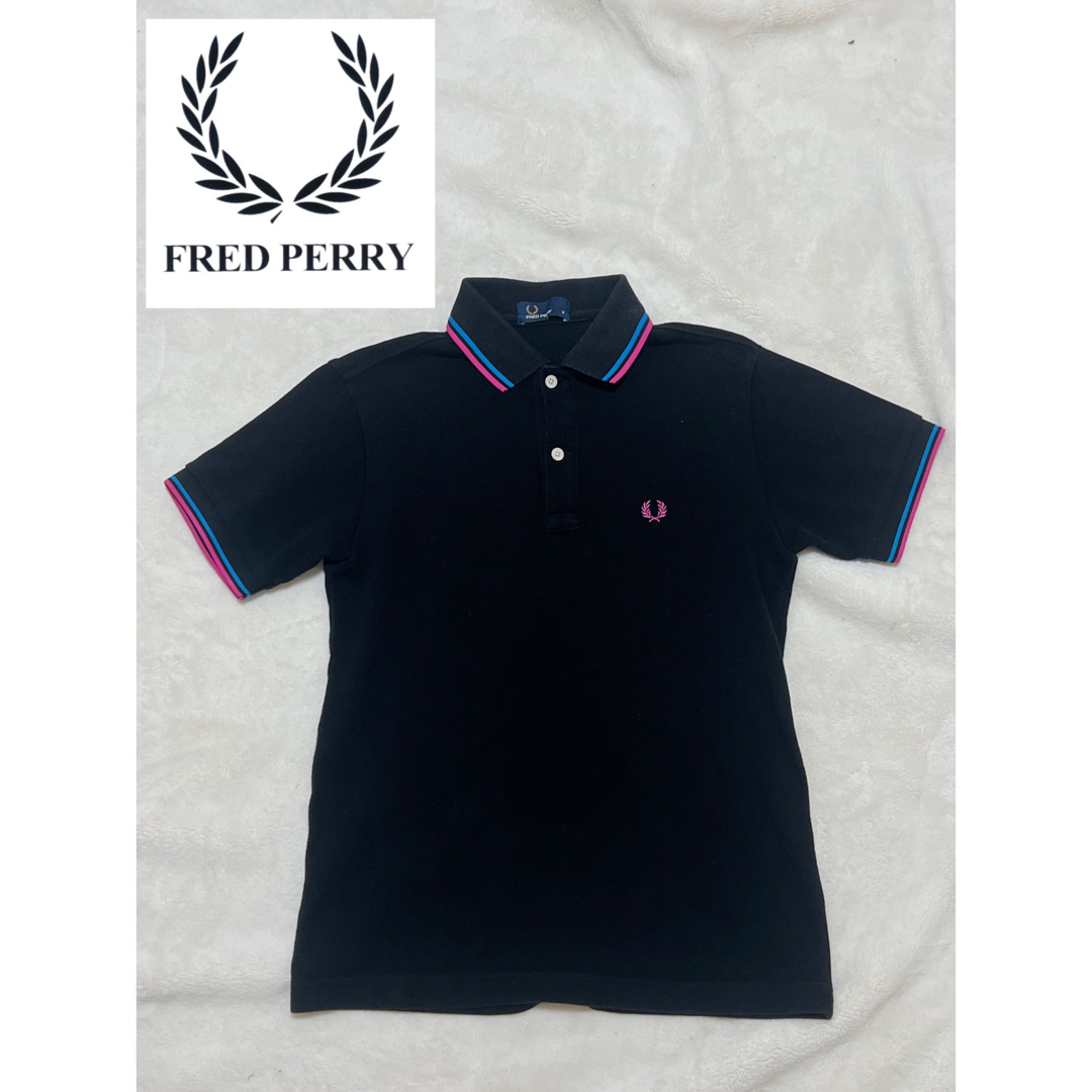 FRED PERRY(フレッドペリー)の【美品】フレッドペリーポロシャツ　　S  ブラック レディースのトップス(ポロシャツ)の商品写真