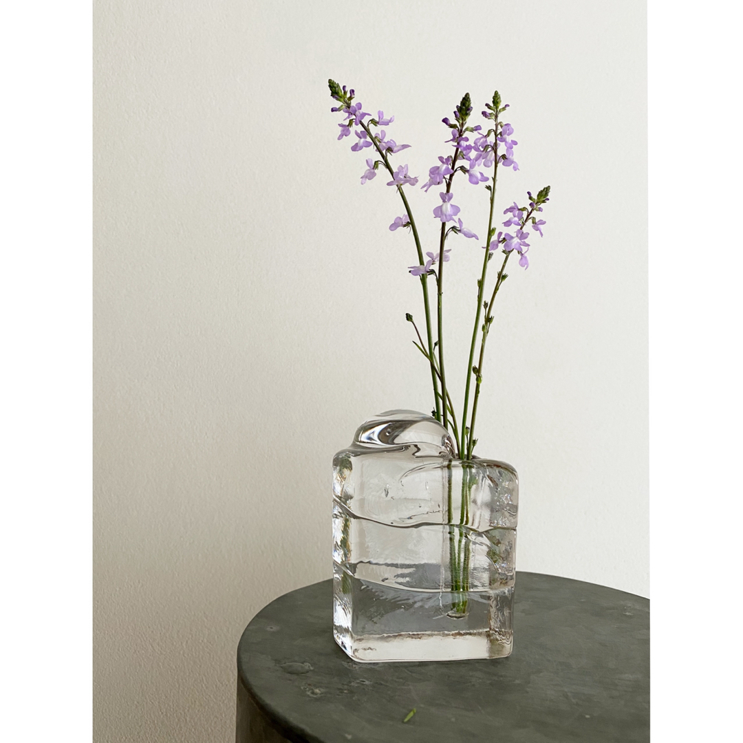 ドイツ アンティーク ビンテージ 透明 小瓶 花瓶 フラワーベース 四角 美品