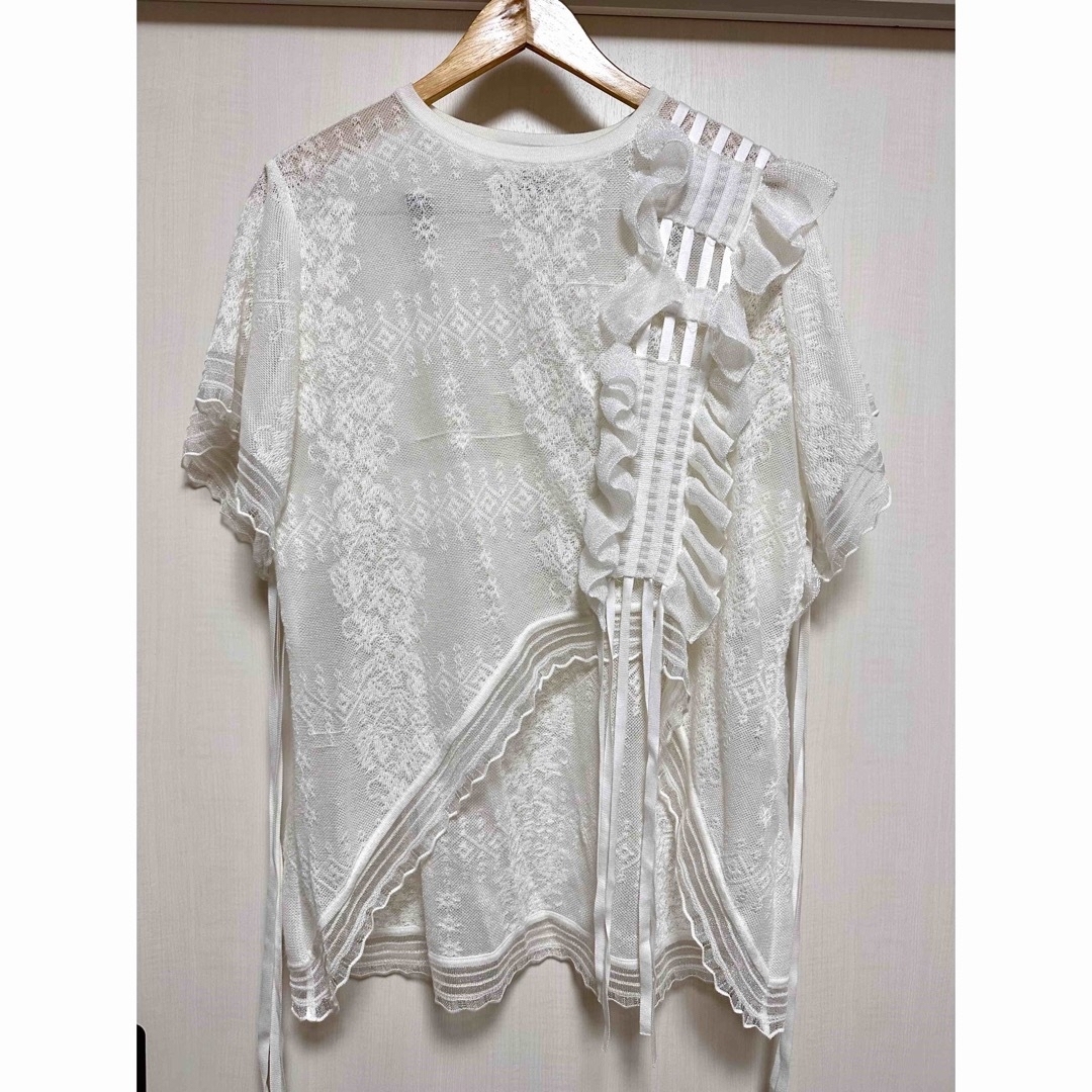 rurumu: 21S/S frill knit PO white　縷縷夢兎