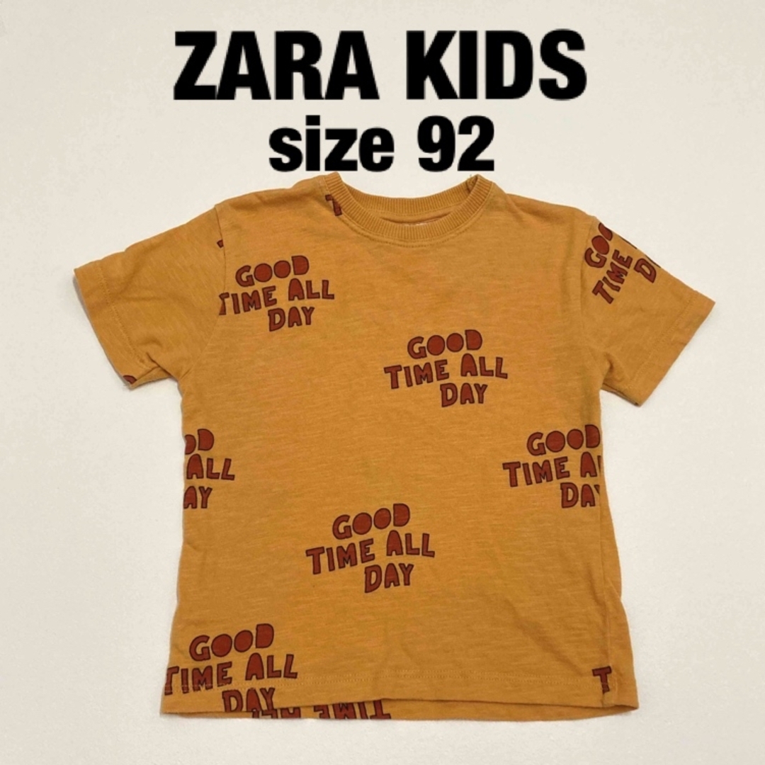 ZARA KIDS(ザラキッズ)のZARA KIDS   GOOD TIME Tシャツ　92サイズ　オレンジ  キッズ/ベビー/マタニティのキッズ服男の子用(90cm~)(Tシャツ/カットソー)の商品写真