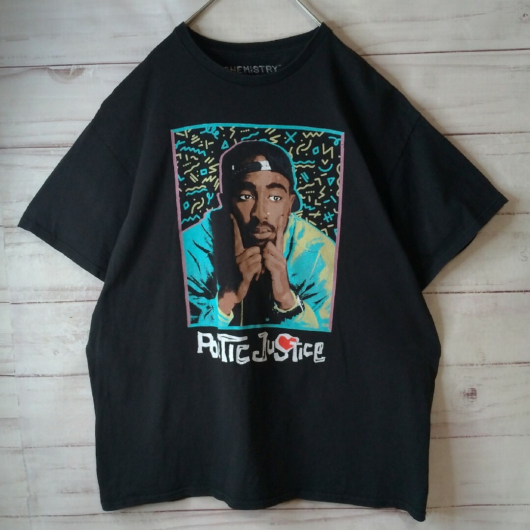 MUSIC TEE(ミュージックティー)の《希少》2pac 半袖 Tシャツ デカプリント L 黒 ヒップホップ メンズのトップス(Tシャツ/カットソー(半袖/袖なし))の商品写真