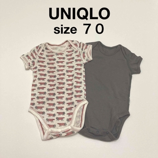 ユニクロ(UNIQLO)の【訳あり】リサラーソン　UNIQLO 半袖ボディスーツ2枚セット　サイズ70(肌着/下着)