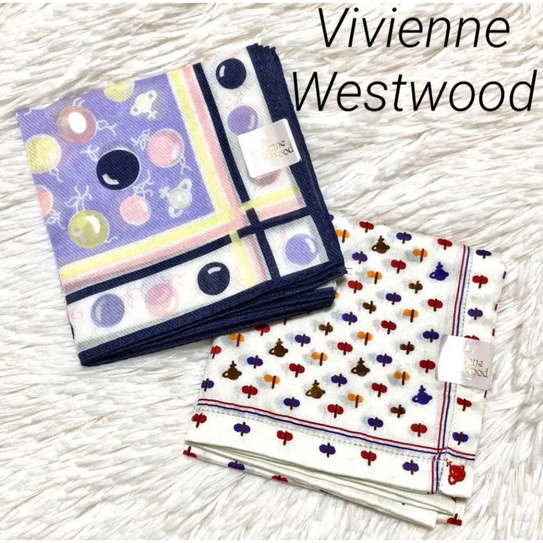 Vivienne Westwood(ヴィヴィアンウエストウッド)の【新品未使用】Vivienne Westwood ハンカチ 2枚セット レディースのファッション小物(ハンカチ)の商品写真