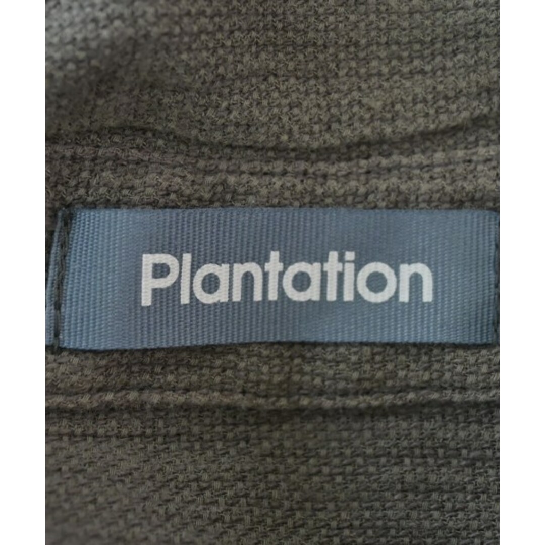 Plantation(プランテーション)のplantation カジュアルシャツ M グレー系(カーキがかっています) 【古着】【中古】 レディースのトップス(シャツ/ブラウス(長袖/七分))の商品写真