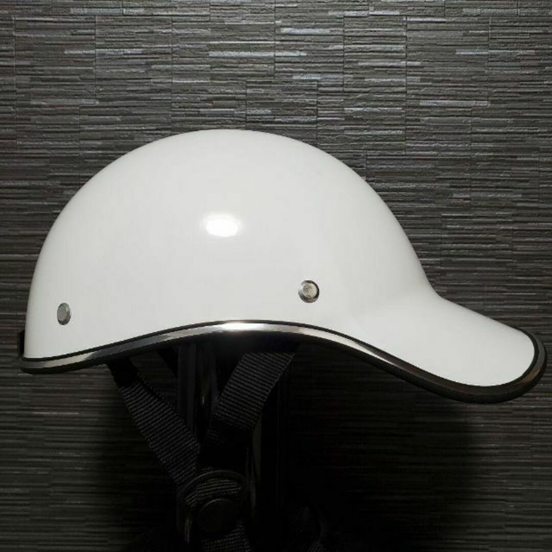 キャップ型ハーフヘルメット ホワイト 半ヘル ダックテール