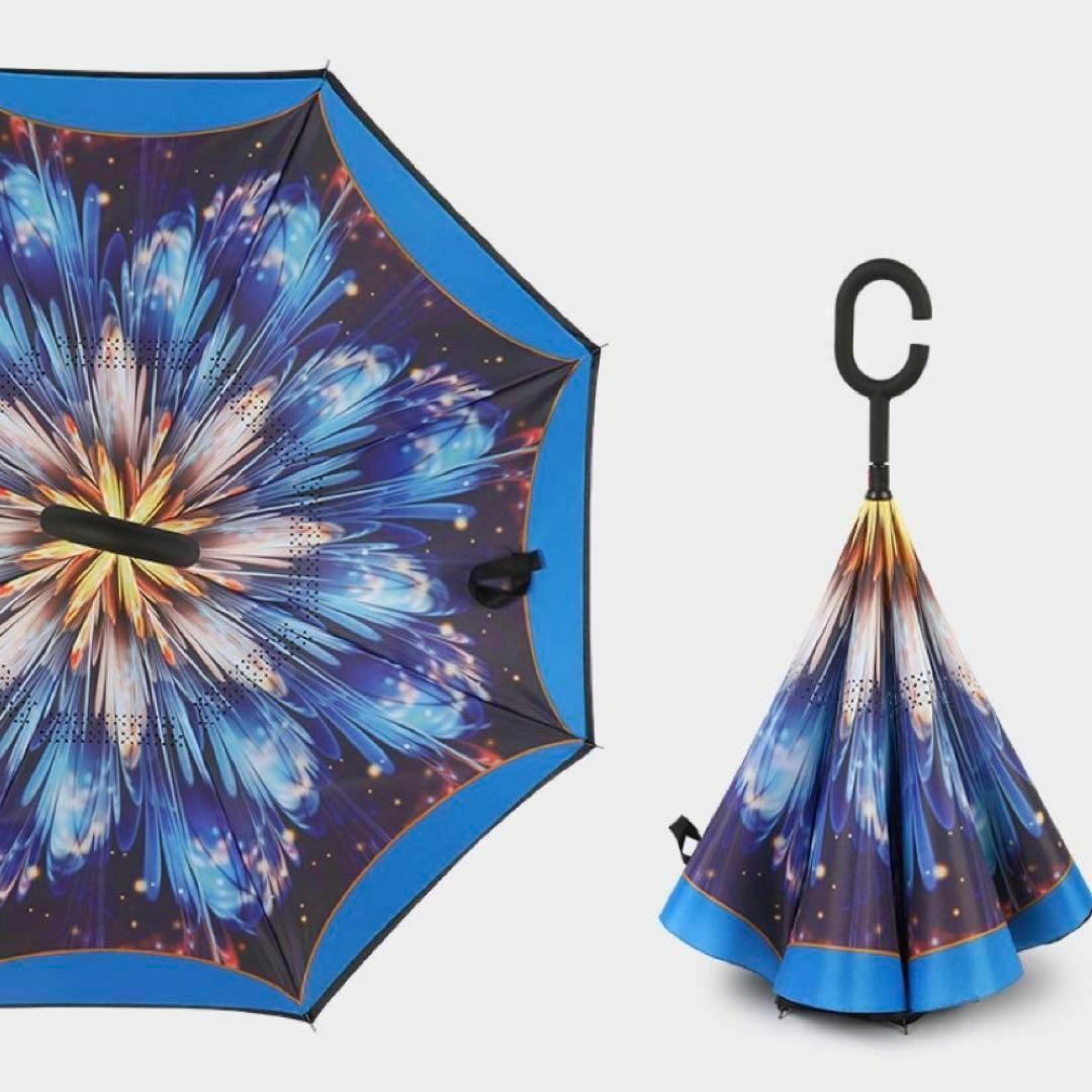 完全遮光リバース式傘！日傘 UVカット UPF値 50＋ 雨晴兼用  長傘 レディースのファッション小物(傘)の商品写真