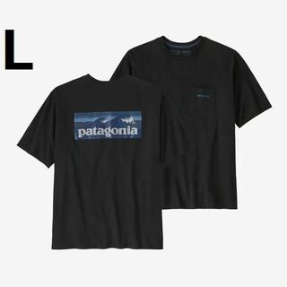 パタゴニア(patagonia)の【新品】37655 L ボードショーツ ロゴ ポケット Tシャツ パタゴニア 黒(Tシャツ/カットソー(半袖/袖なし))