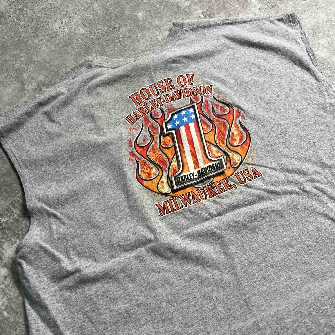 Harley Davidson(ハーレーダビッドソン)の3XL☆ハーレーダビッドソン☆Tシャツ☆ノースリーブ☆タンクトップ☆両面プリント メンズのトップス(Tシャツ/カットソー(半袖/袖なし))の商品写真