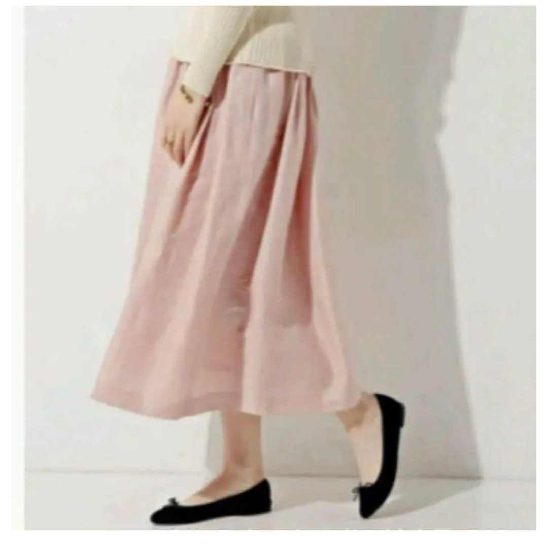 UNITED ARROWS(ユナイテッドアローズ)のSACRA サクラ リネンギャザースカート ピンク レディースのスカート(ロングスカート)の商品写真