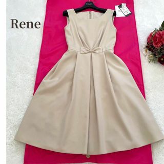 ルネ(René)のwhiteamy様専用✨良品✨パニエ付き✨Rene ワンピース　リボン　膝丈　(ひざ丈ワンピース)