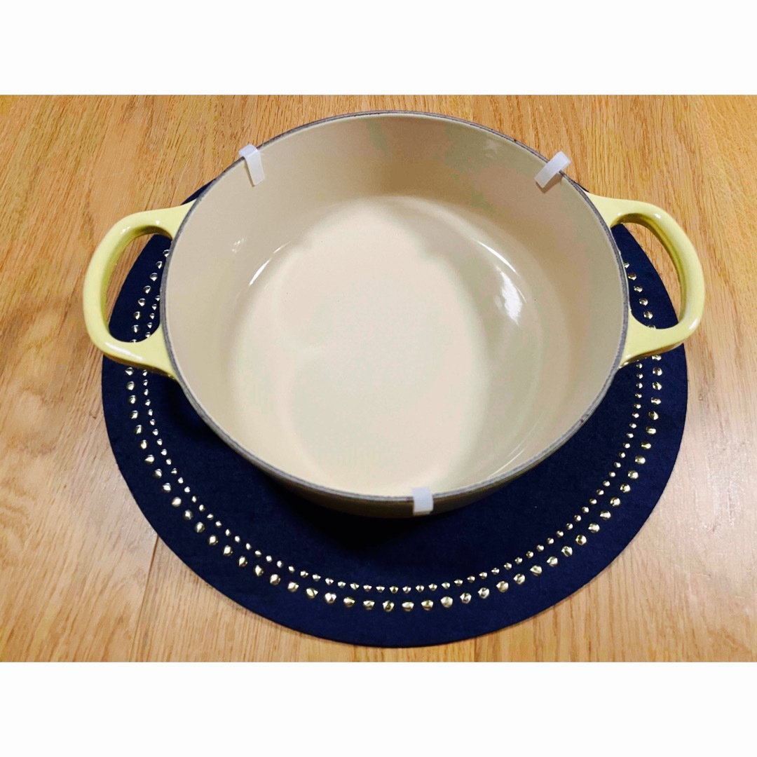 LE CREUSET - ル・クルーゼ/ココット・ロンド（イエロー） 24cm（美品