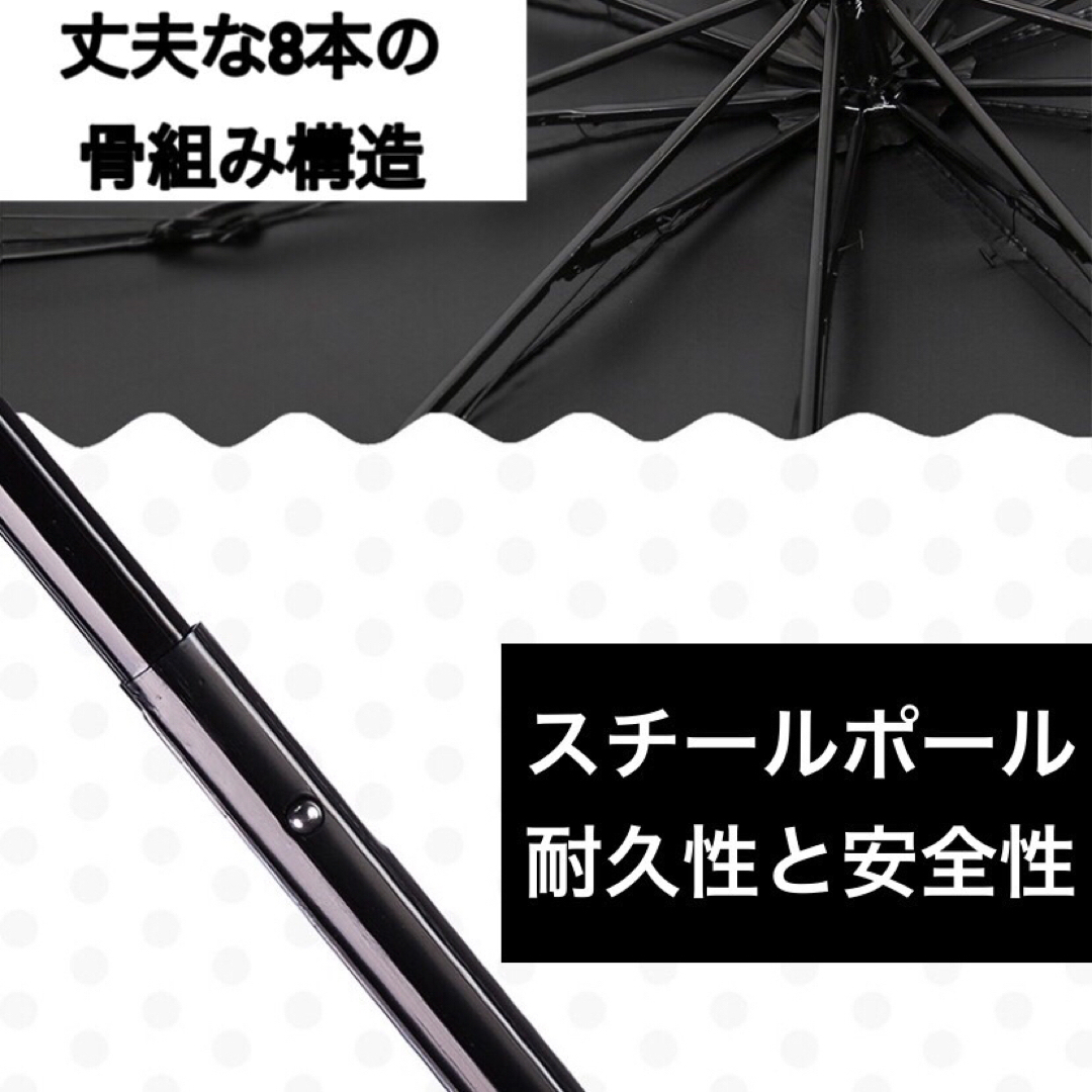 ストライプ 晴雨兼用 折りたたみ傘 遮光 UVカット 撥水加工 紫外線対策 頑丈 レディースのファッション小物(傘)の商品写真