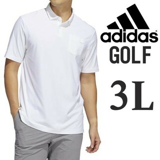 アディダス(adidas)の新品 白 3L XO アディダス ゴルフ ポロシャツ メンズ ゴルフウェア(ウエア)