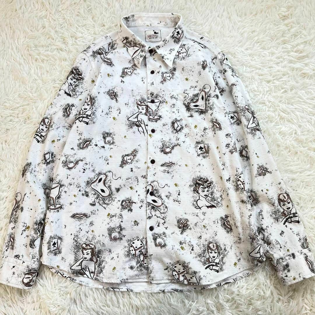 ギャングスタービル 総柄シャツ セールスショップ シャツ