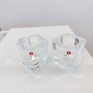 イッタラ(iittala)の美品 イッタラ キャンドルホルダー デュオ Duo クリア フラワー 花 2個(置物)