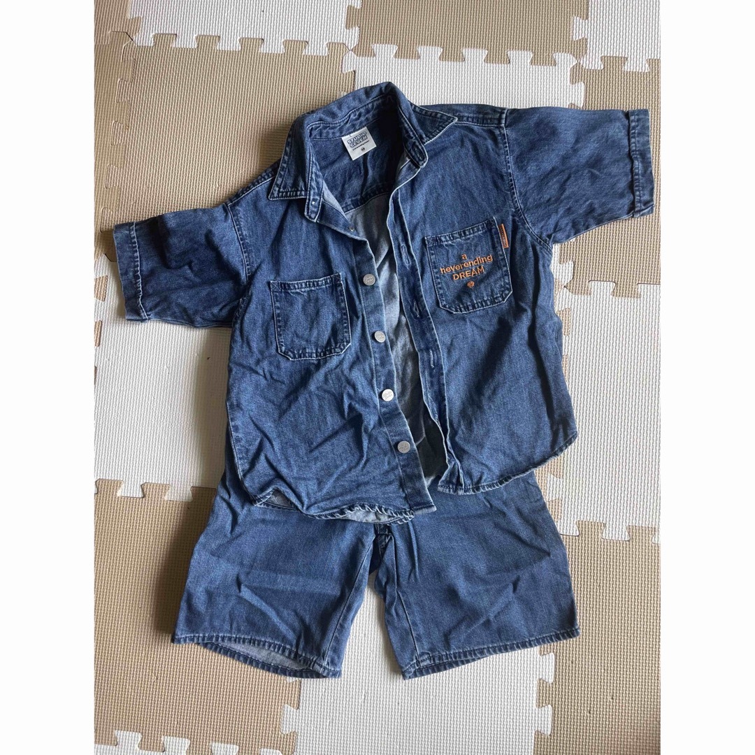 GU(ジーユー)のデニム セットアップ キッズ/ベビー/マタニティのキッズ服男の子用(90cm~)(その他)の商品写真