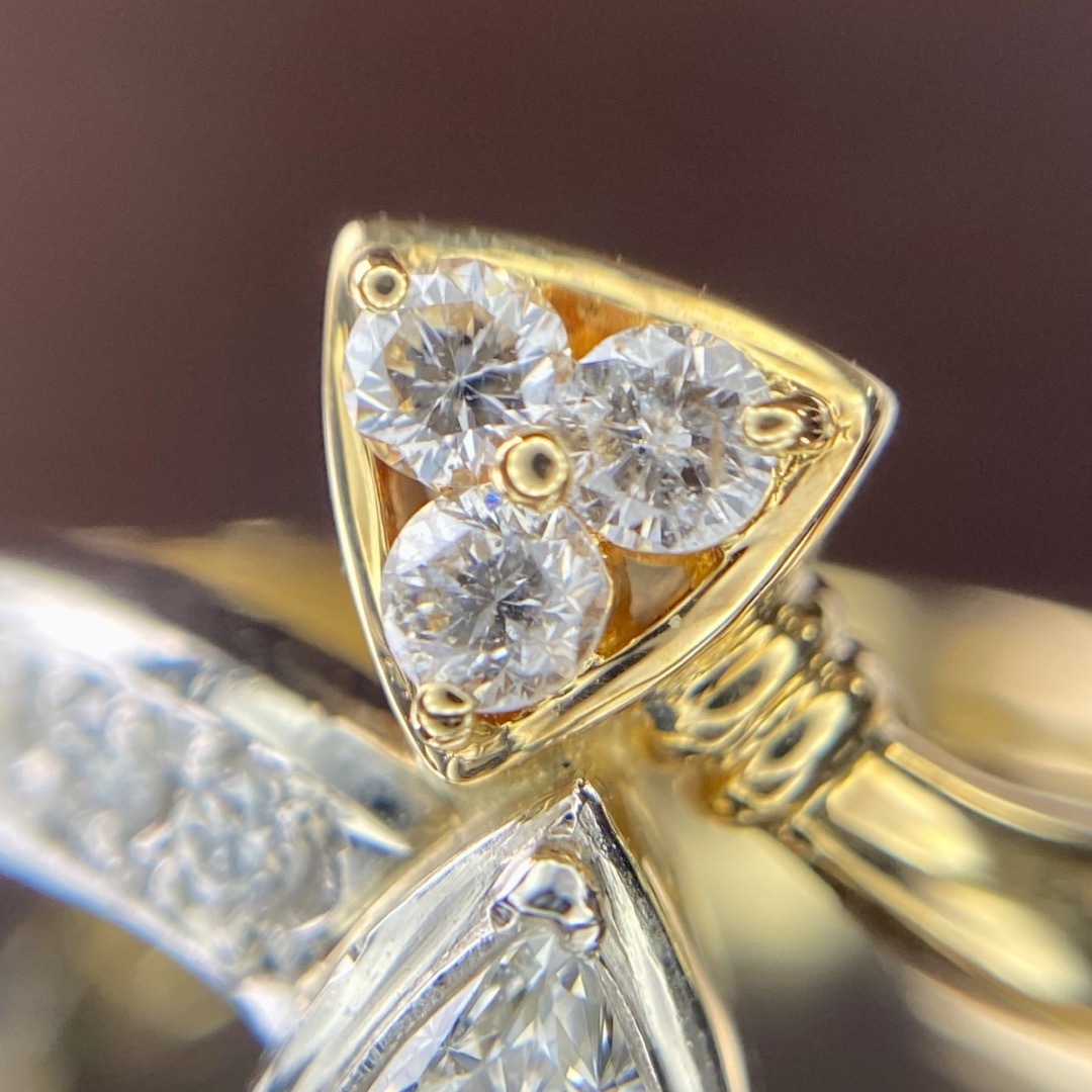 『専用です』天然ダイヤモンド トリリアント×ラウンド 計0.36ct K/P レディースのアクセサリー(リング(指輪))の商品写真