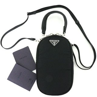 プラダ(PRADA)のプラダ PRADA スマートフォン 2WAYバッグ ミニショルダー ナイロン トライアングルロゴ ブラック シルバー金具 【中古】Aランク(その他)