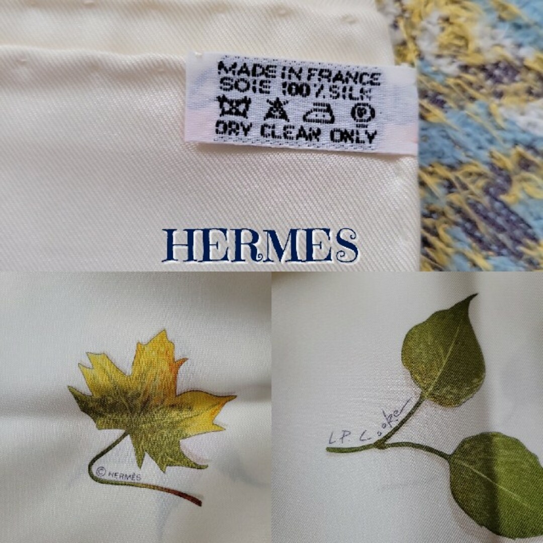 Hermes - レア 稀少 HERMES エルメス シルク スカーフ カレ90 リーフ柄