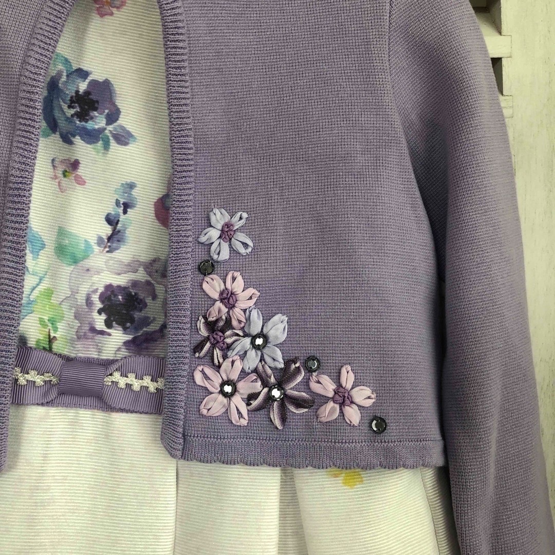 ANNA SUI mini(アナスイミニ)のytffs様専用　アナスイミニ　フォーマル4点セット　水彩花柄ワンピース キッズ/ベビー/マタニティのキッズ服女の子用(90cm~)(ワンピース)の商品写真