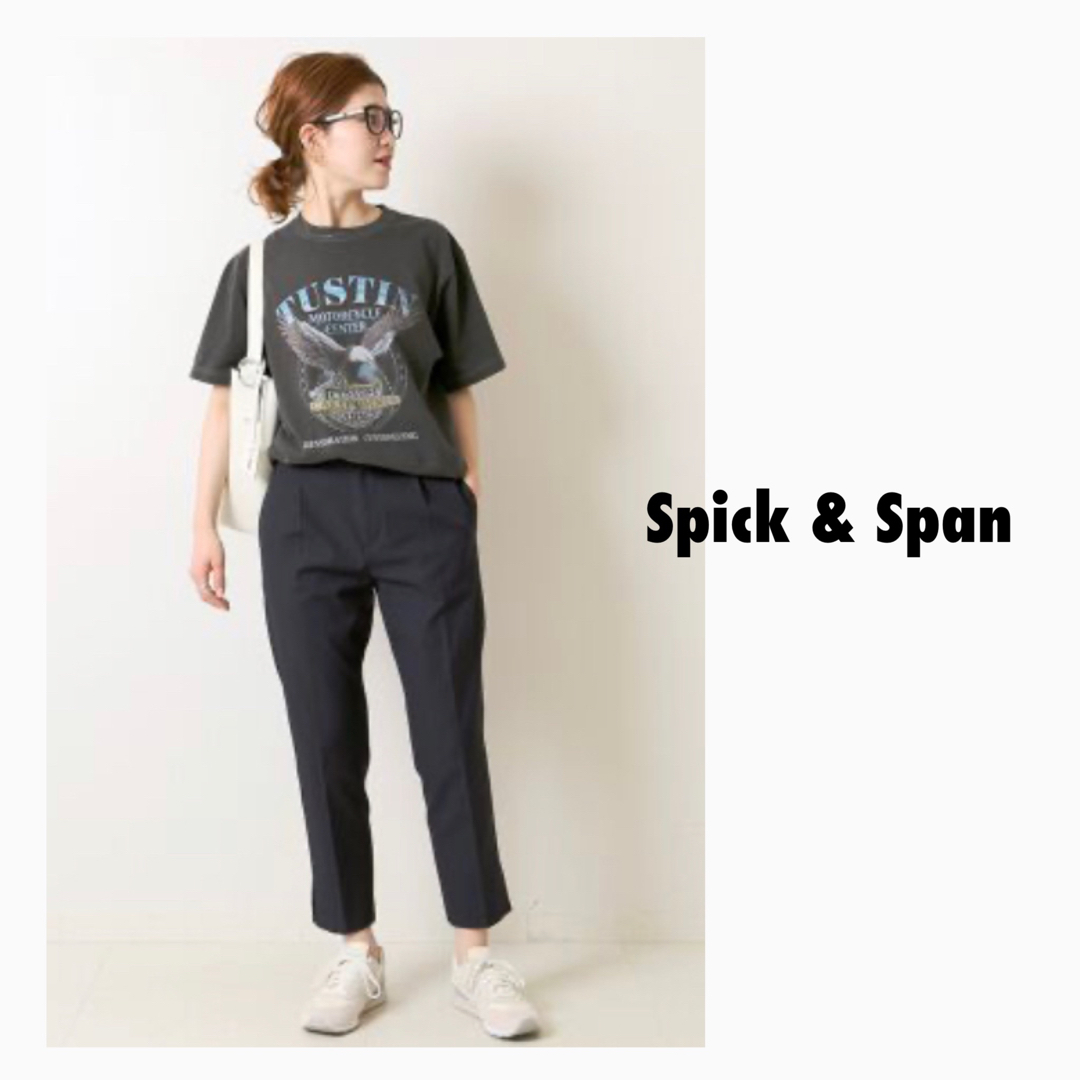 美品Spick & Span  リネンライクタック テーパードパンツ