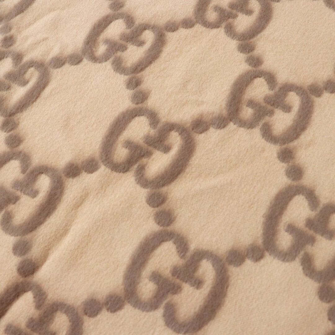 未使用品△正規品 GUCCI グッチ 675876 グッチシマ ウール100% 大判 ショール/ストール ブラウン×ベージュ系 70×210cm イタリア製