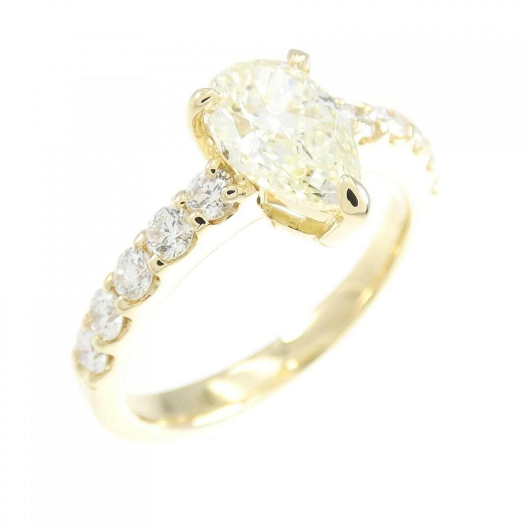 【リメイク】K18YG ダイヤモンド リング 1.005CT VLY VVS2 ペアシェイプ レディースのアクセサリー(リング(指輪))の商品写真