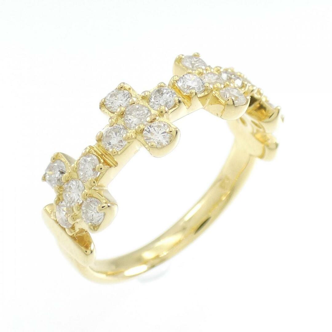 K18YG クロス ダイヤモンド リング 0.60CT