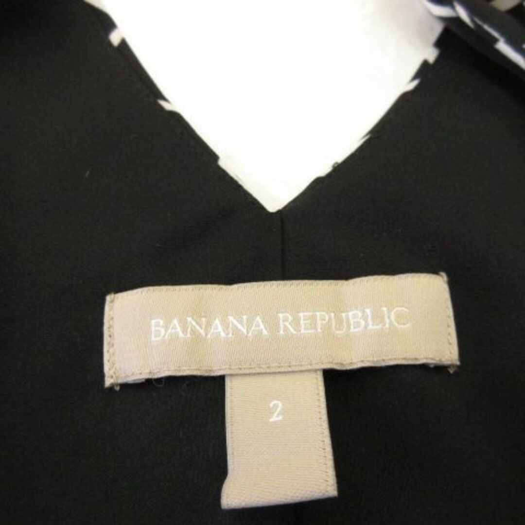 Banana Republic(バナナリパブリック)のバナナリパブリック BANANA REPUBLIC カットソー ノースリ 黒 2 レディースのトップス(カットソー(半袖/袖なし))の商品写真