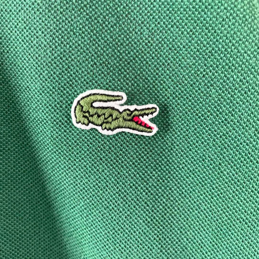 LACOSTE - LACOSTE ラコステ ポロシャツ 半袖 刺繍ロゴ グリーン Mの