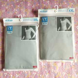 ユニクロ(UNIQLO)の【未開封・レディース】ユニクロ／AIRism『UVカットUネックT（八分袖）』(Tシャツ(長袖/七分))