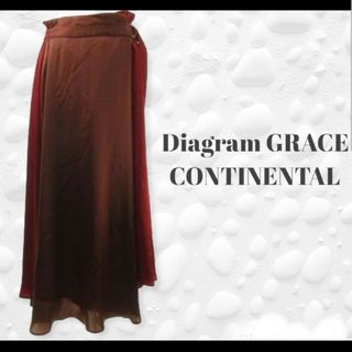 グレースコンチネンタル(GRACE CONTINENTAL)のDiagramGRACE CONTINENTALバイカラーサテンラップスカートM(ロングスカート)