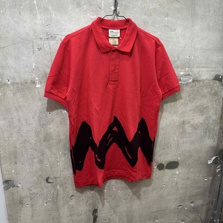 ビンテージピーナッツ(Vintage PEANUTS)の未使用スヌーピー チャーリーブラウン ポロシャツ 赤 Mビンテージピーナッツ(ポロシャツ)