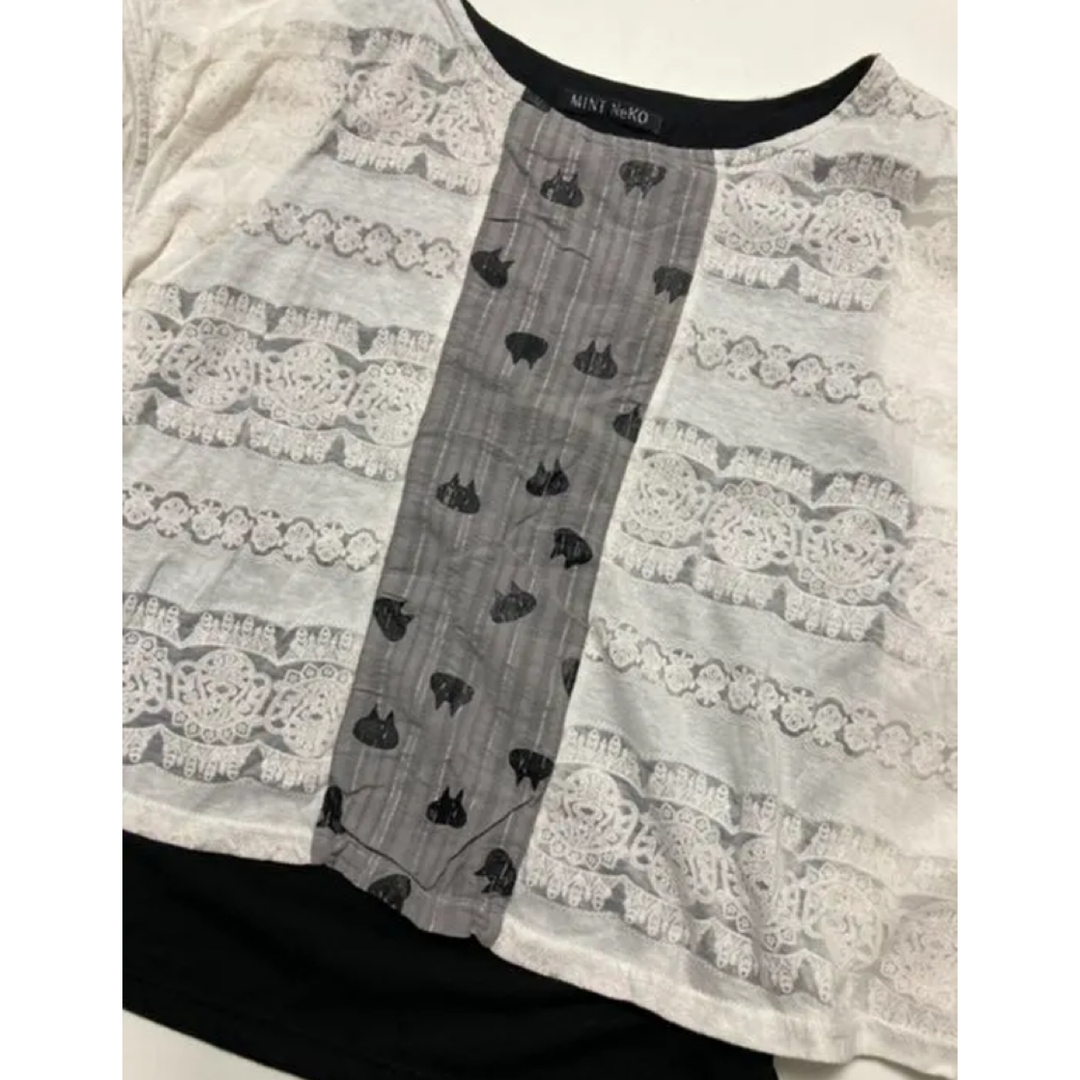 h.naoto(エイチナオト)のMint Neko Tops ミントネコ　h.naoto レディースのトップス(カットソー(半袖/袖なし))の商品写真