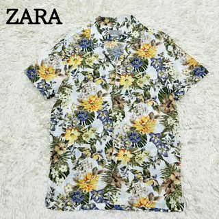 ザラ(ZARA)のZARAMAN　ザラ　花柄オープンカラーシャツ　開襟シャツ　ボタニカル　半袖(シャツ)