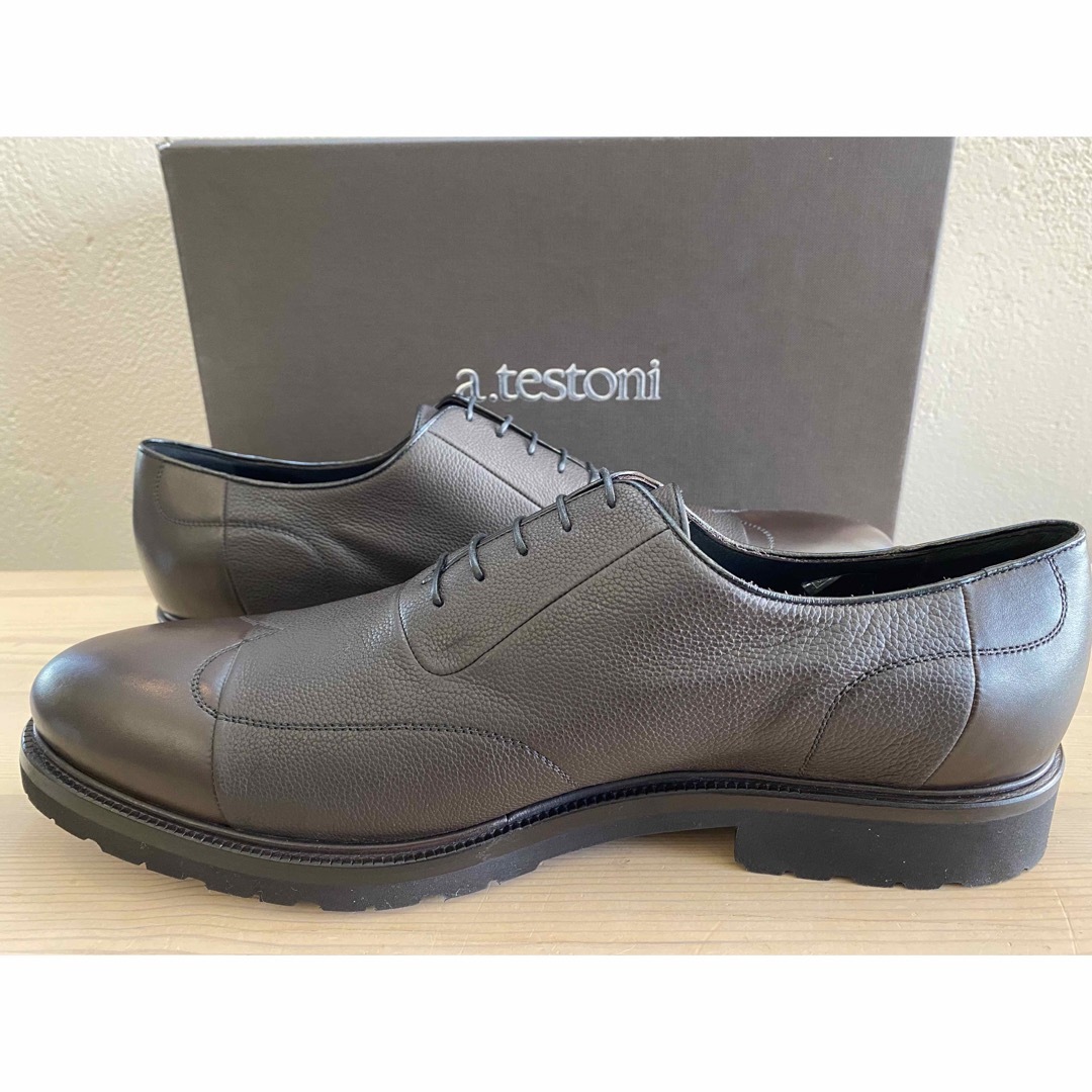 新品 a.testoni ブラインドブローグ オックスフォード コンビシューズ