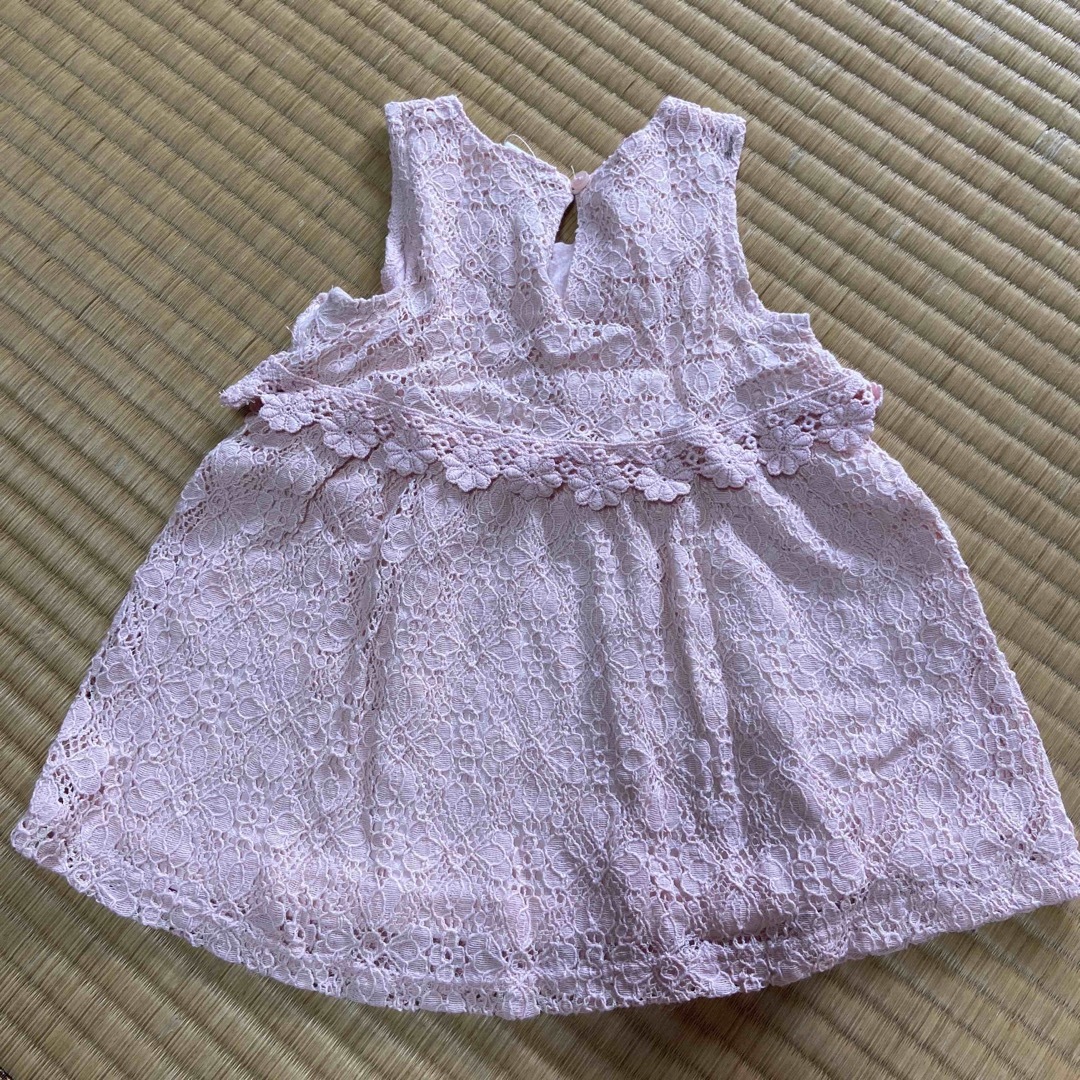 H&M(エイチアンドエム)のワンピース ドレス H&M ベビー ピンク 花柄 レース キッズ/ベビー/マタニティのベビー服(~85cm)(ワンピース)の商品写真