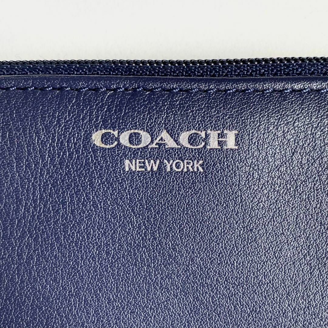 未使用　コーチ　COACH カードケース　コインケース　リストレット　ネイビー