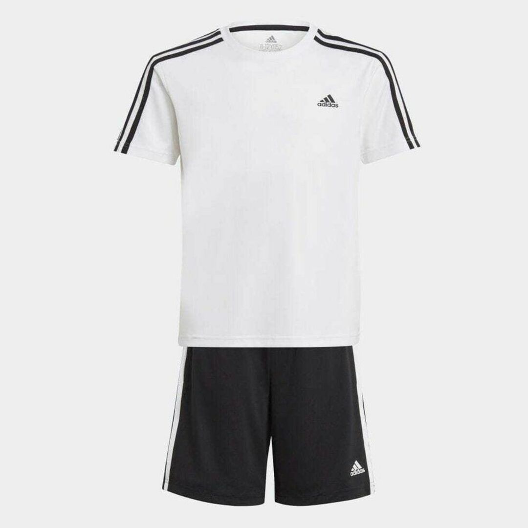 adidas(アディダス)の新品★アディダス★150★快適素材!!半袖Ｔシャツ(白)ハーフパンツ(黒)★上下 キッズ/ベビー/マタニティのキッズ服男の子用(90cm~)(その他)の商品写真