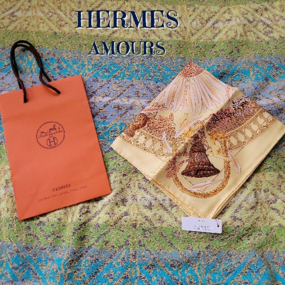 贈り物 タグ付き 未使用 レア 稀少 HERMES エルメス シルク スカーフ