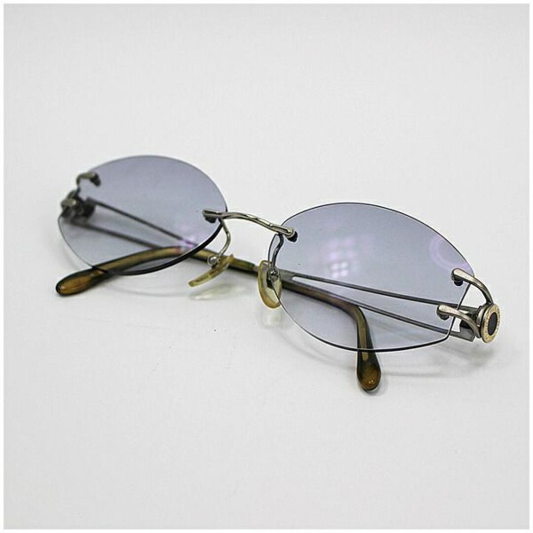 BVLGARI - ブルガリ 眼鏡フレーム シルバー 度入り 中古 ABランク ロゴ