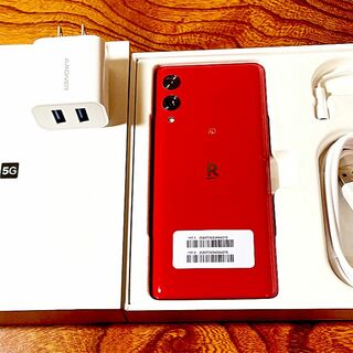 未使用　楽天モバイル　Rakuten Hand 5G P780 レッド（赤）(スマートフォン本体)
