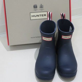 ハンター(HUNTER)のハンター HUNTER レインシューズ US5 22㎝ 長靴 ネイビー 箱入り◎(レインブーツ/長靴)