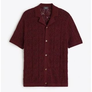 エイチアンドエム(H&M)の【新品】H&M最新作 レギュラーフィット クロッシェライクリゾートシャツ(シャツ)