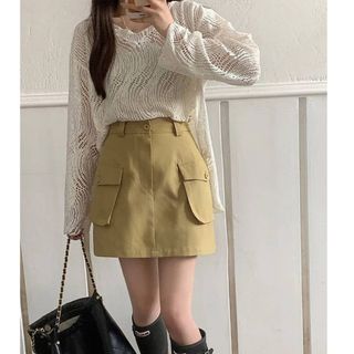 ザラ(ZARA)の新品　LYEON カーゴミニスカート(ミニスカート)