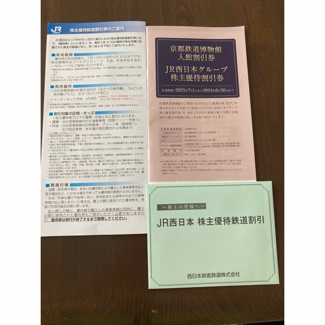 【新品・未使用】JR西日本 株主優待鉄道割引 1枚