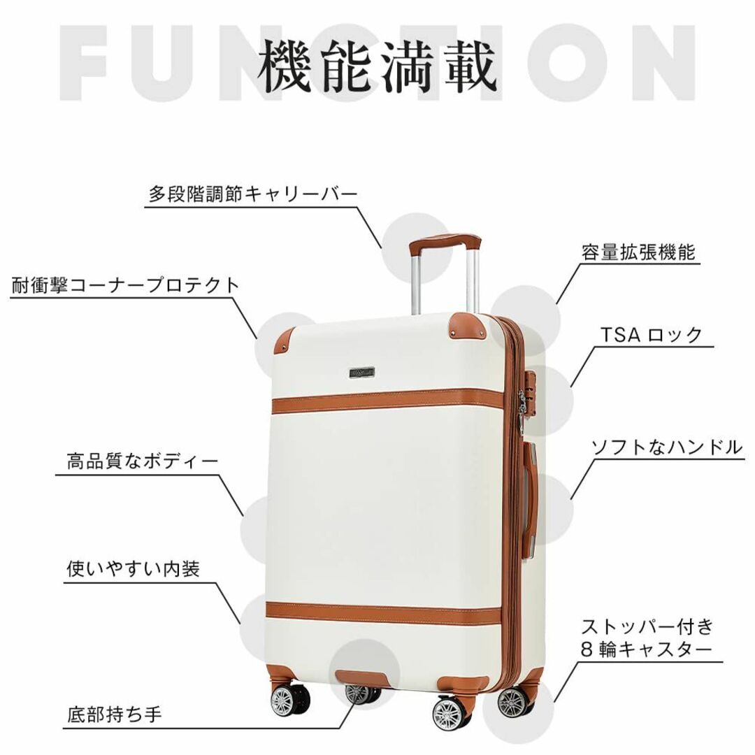 色: ライトグレー】BTM スーツケース キャリーバッグ ストッパー付き 容量