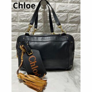 クロエ(Chloe)の美品　クロエ　エデン　タッセル　トート　レザー　ロゴチャーム　フリンジ(トートバッグ)