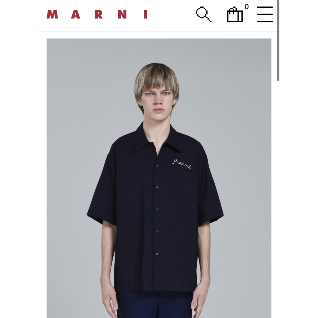 安い売れ筋 MARNI 21ss トロピカルウールショートスリーブシャツ