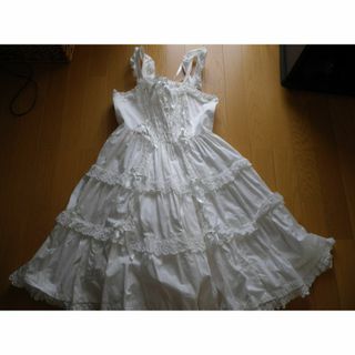 アンジェリックプリティー(Angelic Pretty)の美品エンジェリックプリティJSKホワイト(ひざ丈ワンピース)